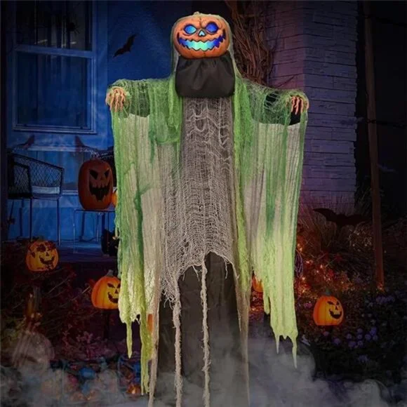 6 Ft. Life Size Animatronic Prop with Creepy Sound & Touch Activated Scary Decor